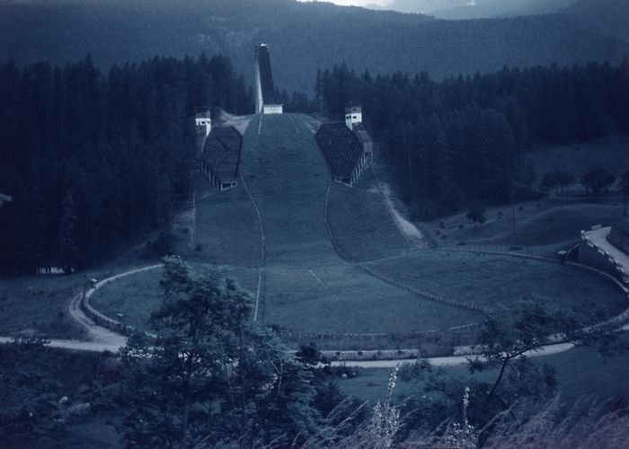 Bergisel Ski Jump A view of the Bergisel Ski Jump from the 1964 Winter Olympics ... photo