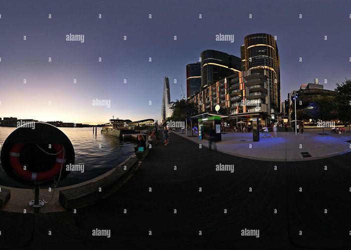 King Street Wharf Entertainment District 360° view of 360 degree panorama of a sunset at Barangaroo - King ... photo