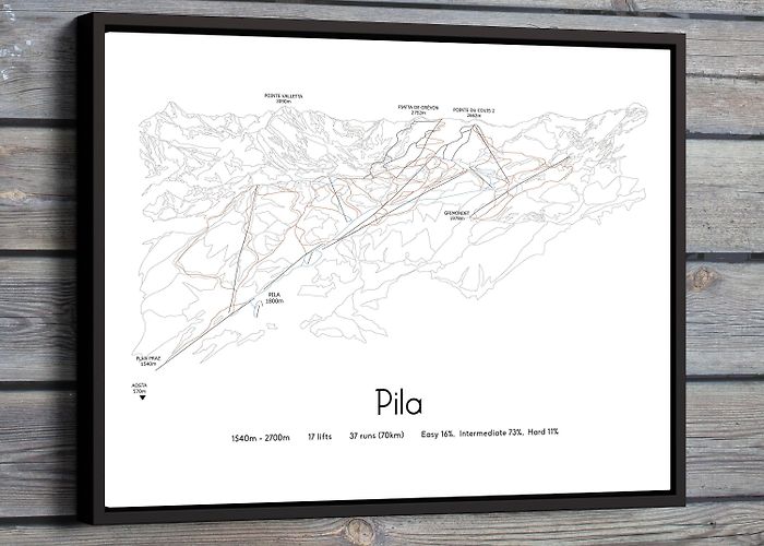 Couis 2 Buy Pila Aosta Valley Ski Piste Map Poster/print Online in India ... photo