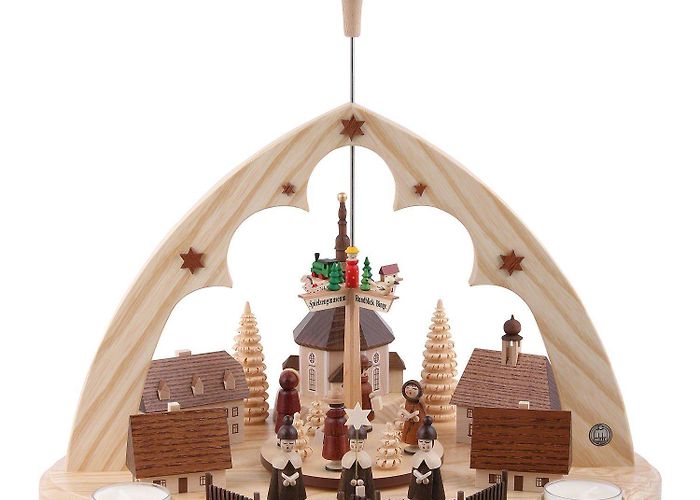Erzgebirgisches Spielzeugmuseum Seiffen 1-Tier Pyramid - Seiffener Village Lancet Arch (36 cm/14in) by ... photo