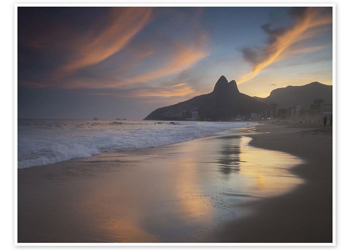 Arpoador Beach Ipanema beach sunset in Rio de Janeiro, Brazil. print by Alex ... photo