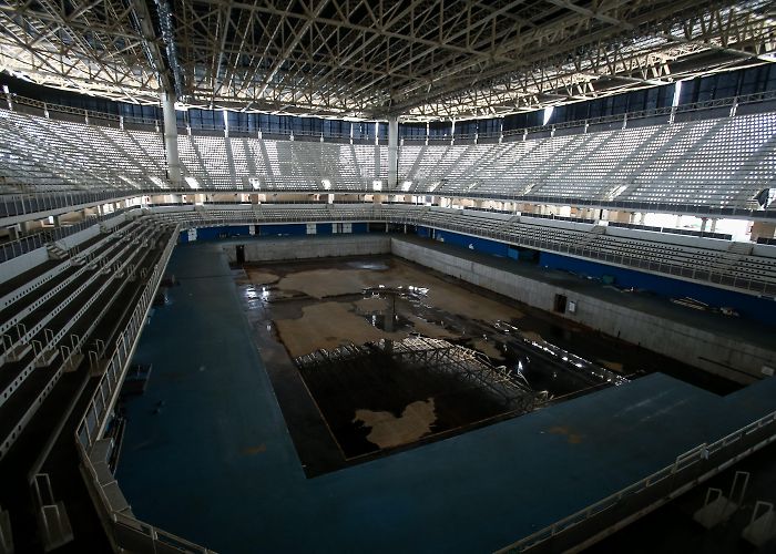 Olympic Aquatics Stadium Inside the 'eerie' abandoned Olympic stadium that was closed over ... photo
