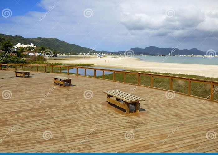 Ponta das Canas Beach Wooden Deck Overlooking the Ocean at Ponta Das Canas Beach ... photo