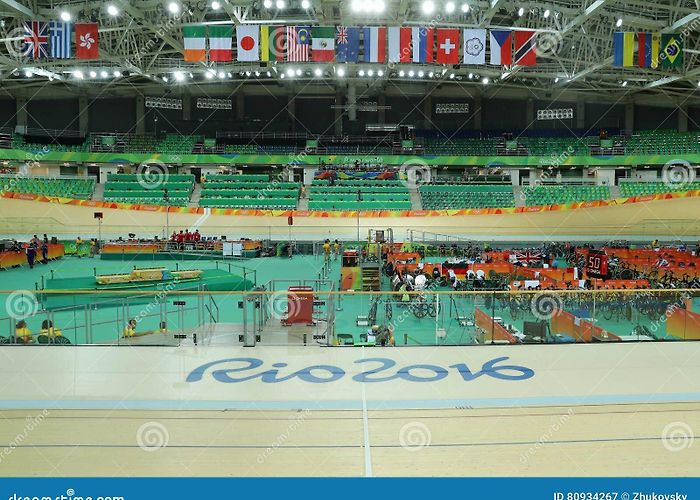 Rio Olympic Velodrome Inside of the Rio Olympic Velodrome Located in the Barra Olympic ... photo