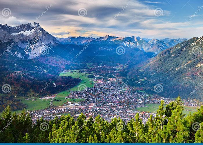 Wank Mountain View To Garmisch-Partenkirchen from the Top of Mountain Wank in ... photo