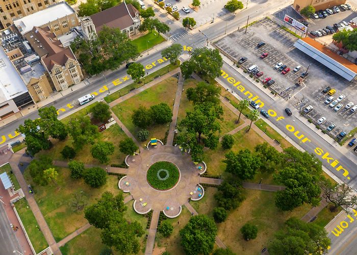 Travis Park Black Lives Matter-Inspired Street Message Now Borders San ... photo