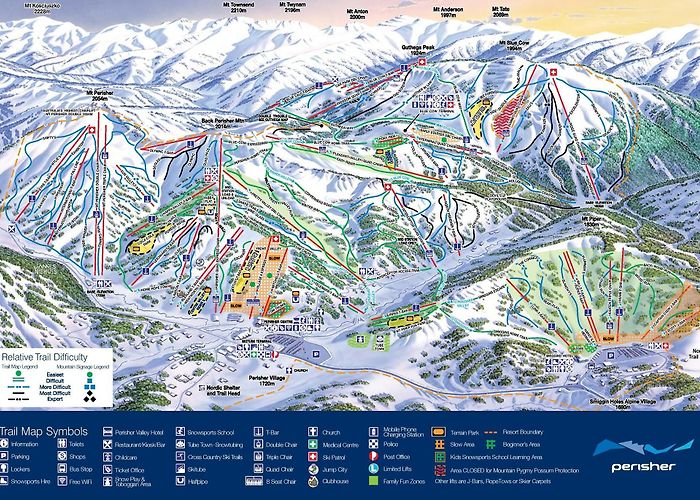 Interceptor Quad Chair Perisher Trail Map • Piste Map • Panoramic Mountain Map photo